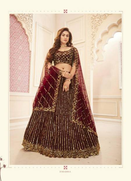 Maroon Colour SENHORA SAKHI BRIDAL HERITAGE VOL 7 Exclusive Wedding Wear Silk Sequence Embroidery Work Lehenga Choli Collection 2018-A